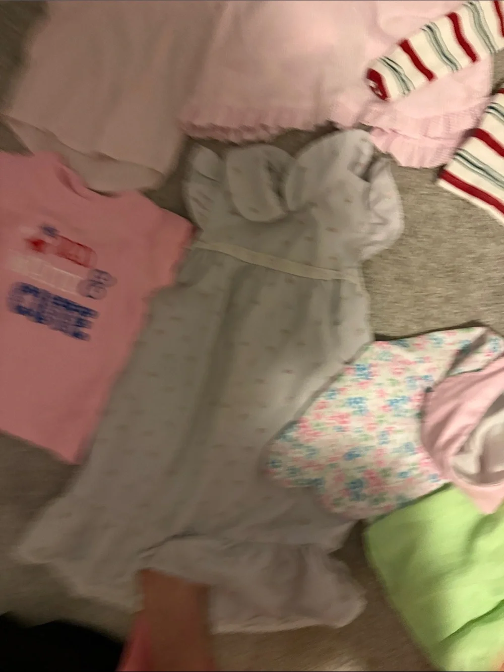 Girls Mint Green Smocked One-Piece Dress Bundle 9 items